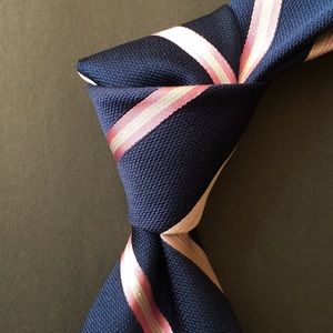 BROOKS BROTHERS NAVY W/PINK STRIPS MADE IN USA TIE
